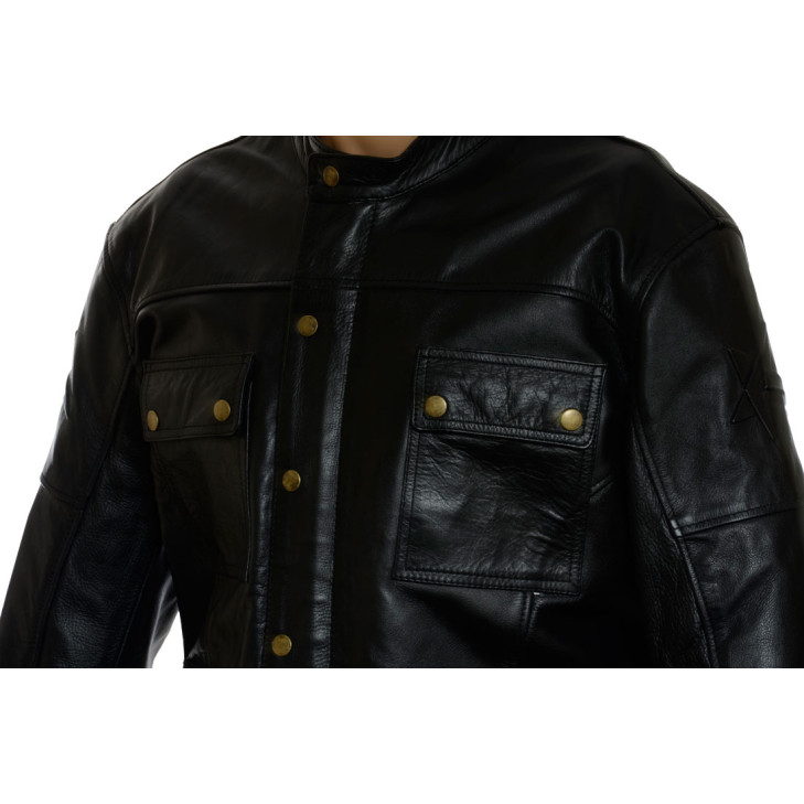RTX Speedmaster Pure Leather Black Biker Jacket