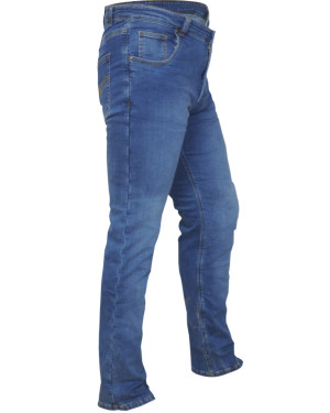 RTX Pro Blue Motorcycle Biker Denim JEANS with SAS-TEC CE Level 2 Armour & Made with Full Leg Length Kevlar® Lining