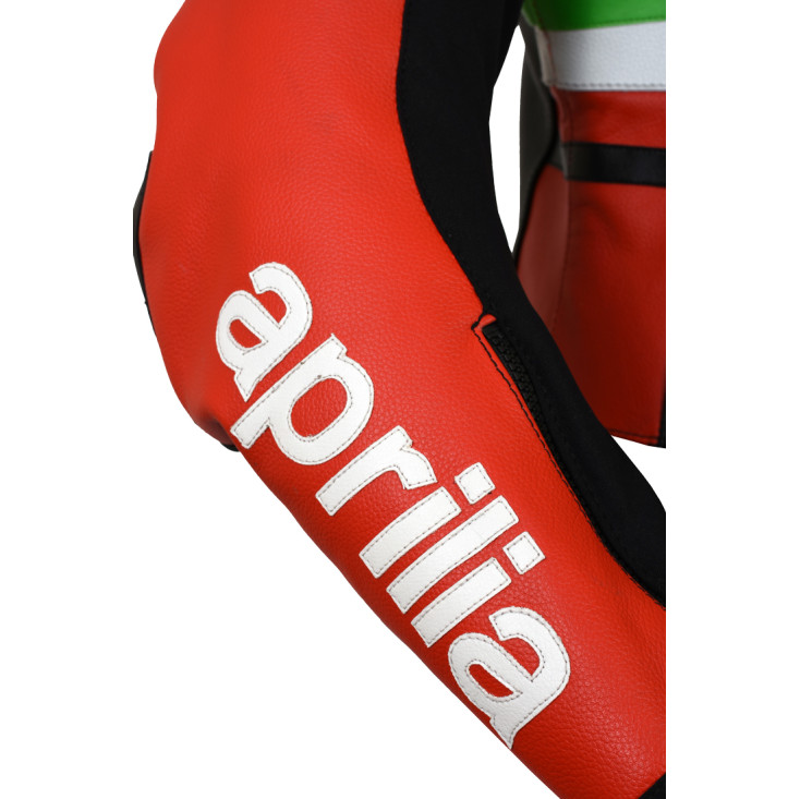 Aprilia Max Italia Racing Leather Armoured Motorcycle Biker Jacket