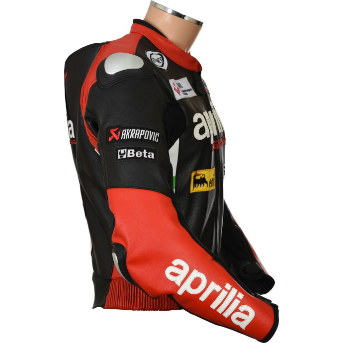 Aprilia Max Italia Racing Leather Armoured Motorcycle Biker Jacket