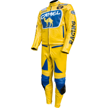 Camel Classic Yellow Leather Motorcycle Race Suit