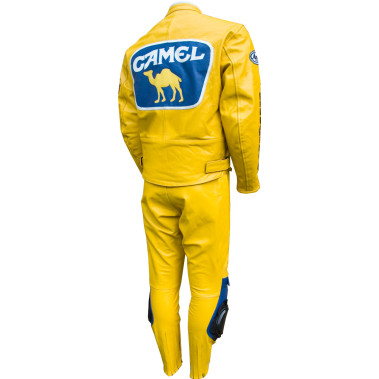 Camel Classic Yellow Leather Motorcycle Race Suit