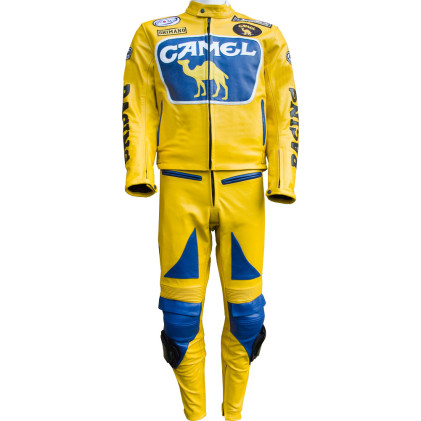 Camel Classic Yellow Leather Motorcycle Race Suit