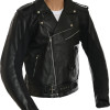 All American Mod Biker Armoured Black Leather Jacket