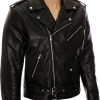 All American Mod Biker Classic Black Leather Jacket