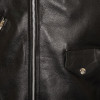 All American Mod Biker Classic Black Leather Jacket