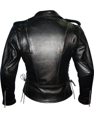 Ladies Goth Motorcycle Leather Jacket