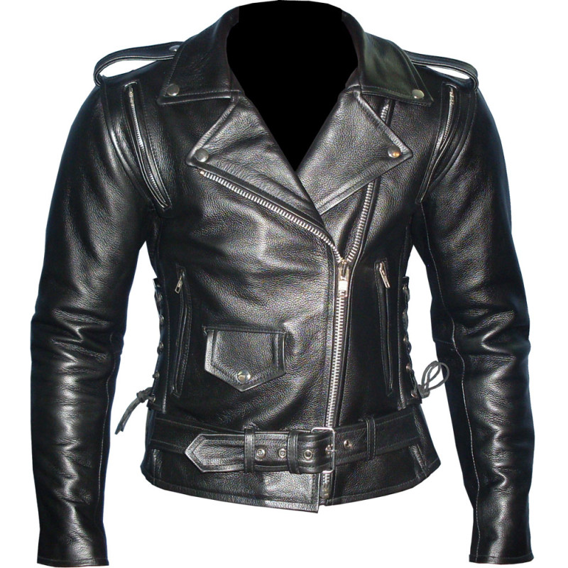 Ladies Goth Motorcycle Leather Jacket