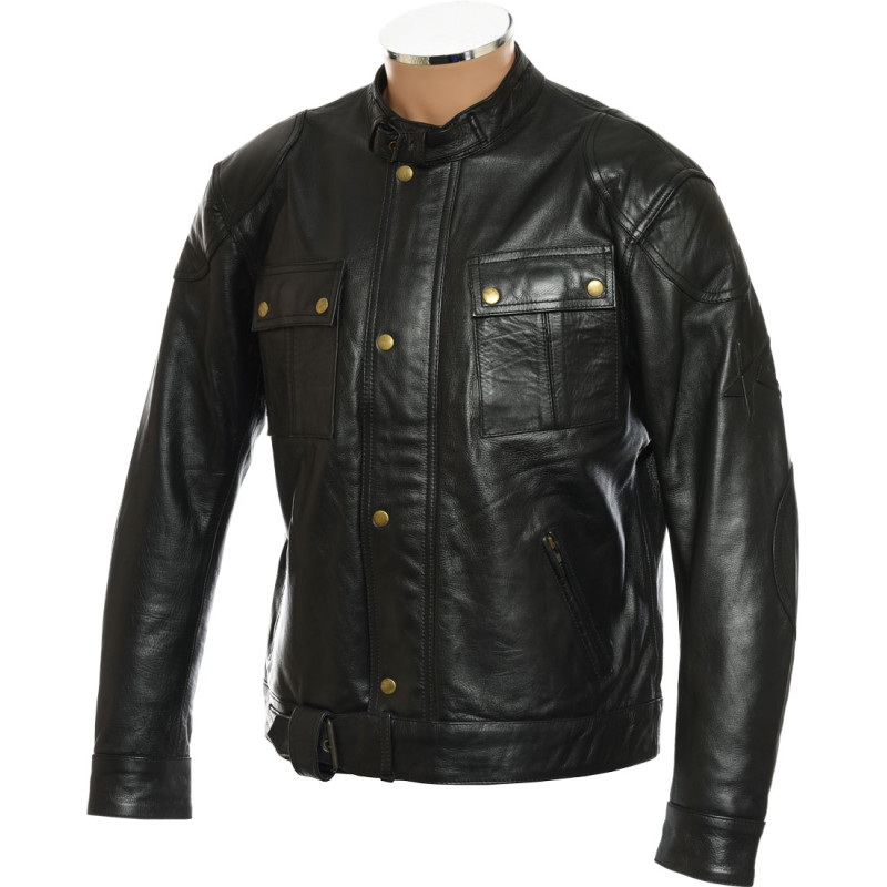 RTX Roadmaster Pure Leather Black Biker Jacket 
