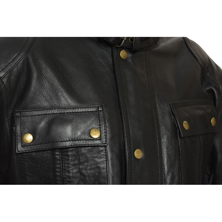 RTX Roadmaster Pure Leather Black Biker Jacket 
