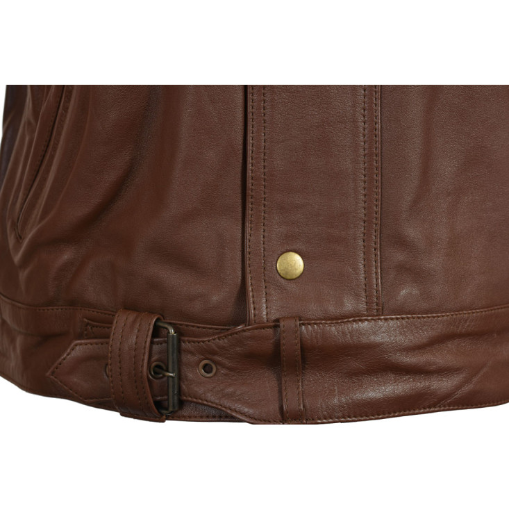 RTX Roadmaster Pure Brown Leather Biker Jacket 