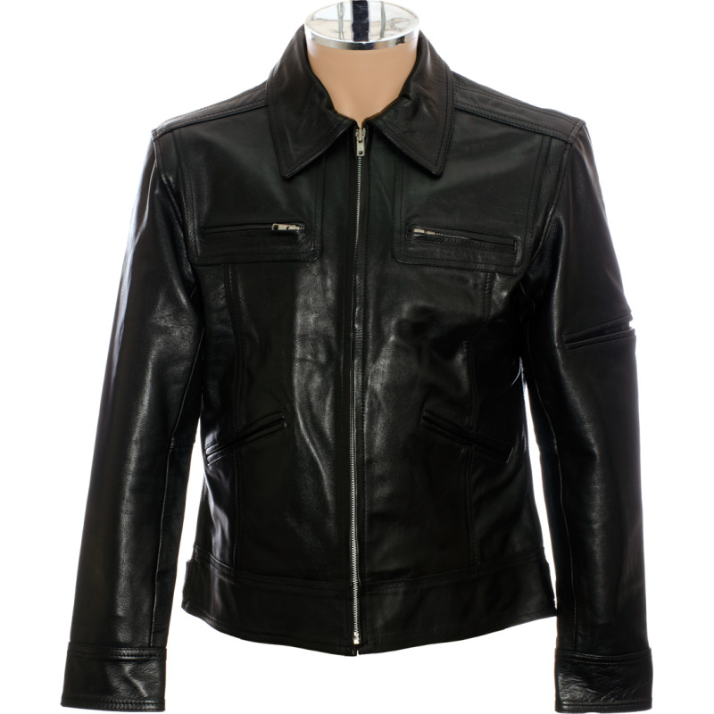 Saints ROW Soft Black Leather Biker Jacket
