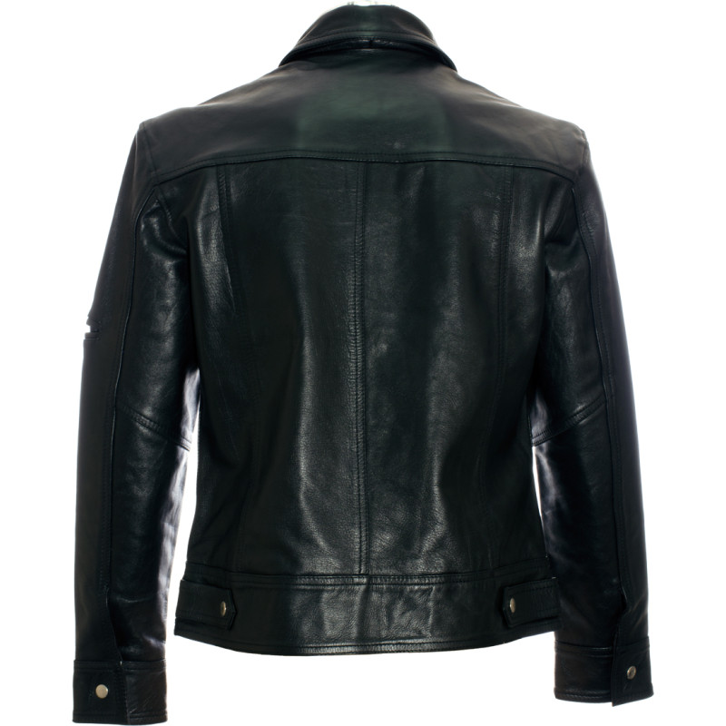 Saints ROW Soft Black Leather Biker Jacket