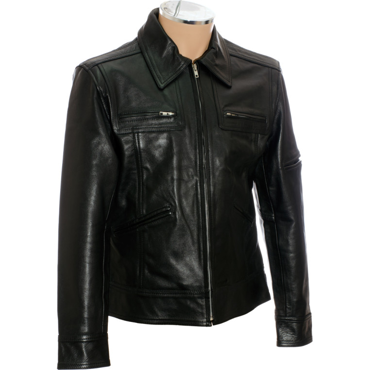 Saints ROW Soft Black Leather Biker Jacket
