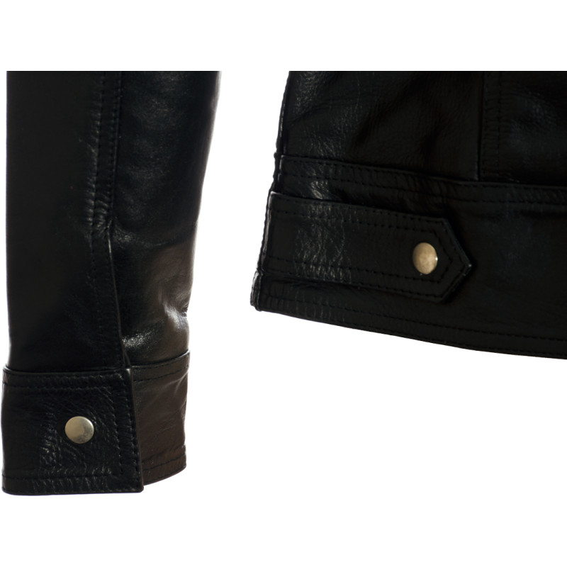 Saints ROW Soft Black Leather Biker Jacket