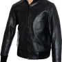 SALE - RTX Aviator Black Leather Casual Bomber Jacket