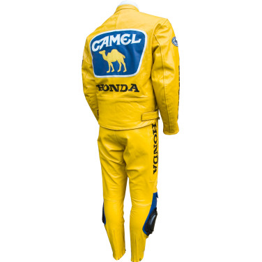 Classic HONDA CAMEL Racing Yellow Motorcycle Biker Suit