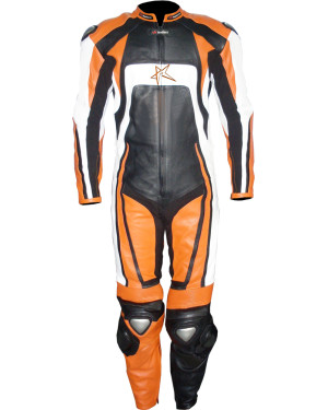 RTX Pro Metal Gear Orange Motorcycle Racing Biker Leathers