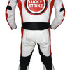 Lucky Strike Red & White Biker One Piece Leather Motorcycle Suit