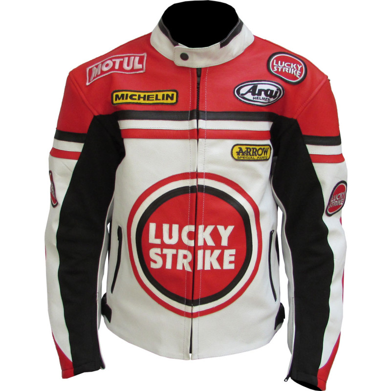 LUCKY Strike Classic Yellow & Black Leather Motorcycle Jacket