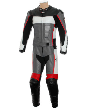 RTX GP Tech Grey Racing Leather Motorcycle Suit