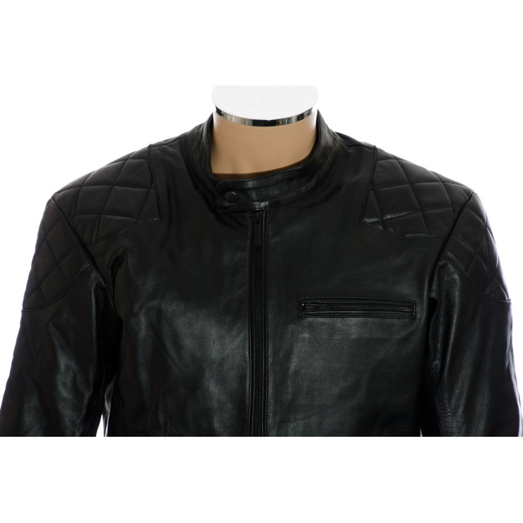 RTX Retro Sports Touring Black Leather Biker Jacket 