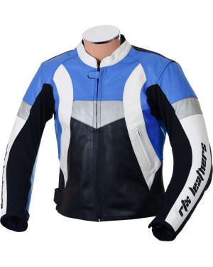 Violator Blue Premium Leather Motorcycle Jacket