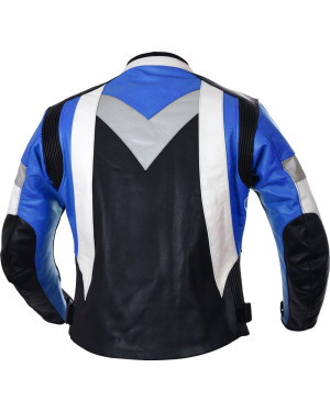 Violator Blue Premium Leather Motorcycle Jacket
