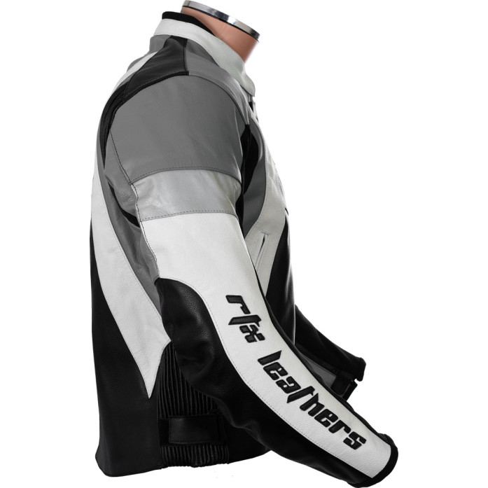 RTX Violator Grey Motorcycle Leather Jacket