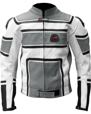 RTX X1 Sports Tourer Grey Leather Biker Jacket