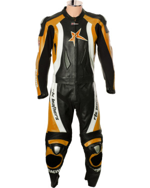 RTX Pro Evolution Orange Motorcycle Leather Suit