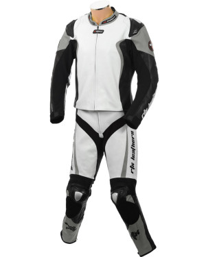 RTX Katana Sports Grey Kangaroo Leather 2 Piece Biker Suit