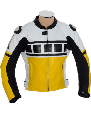 RTX Laguna Seca Edition Speedlock Yellow Motorcycle Leather Biker Jacket
