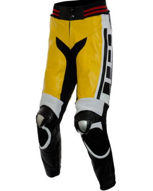 RTX Leguna Seca Edition Speedblock Yellow Leather Biker Trouser Pant