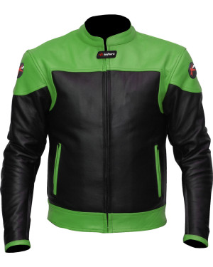 RTX Venom Green Leather Motorcycle Jacket 