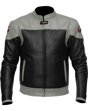 RTX Venom Grey Leather Motorcycle Jacket 