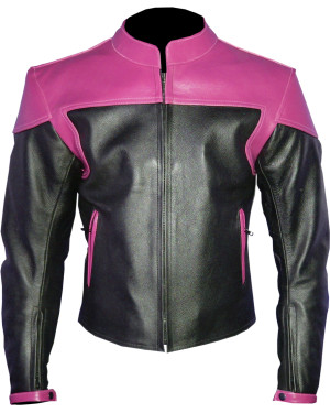 RTX Venom Ladies Pink Leather Motorcycle Jacket 