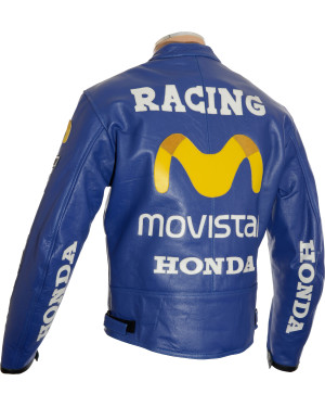 SALE - Honda Movistar Telefonica Leather Biker Jacket