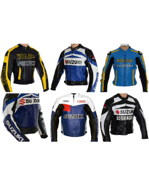 Custom Made SUZUKI Leather Motorbike Jacket