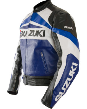SUZUKI GSX Biker Leather Motorcycle Jacket