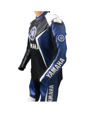 YZF Super Sport Yamaha Blue Motorcycle Leather Biker Jacket