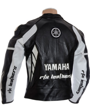 Yamaha Speedblock Black Leather Biker Jacket